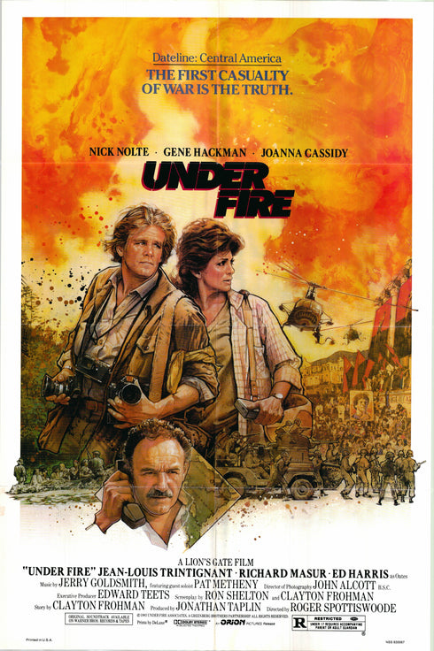 under fire 1983 one sheet poster folded